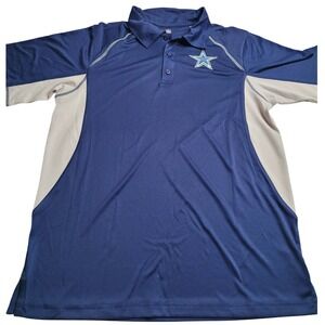 NFL Proline Dallas Cowboys Polo Shirt Men's Medium Blue Football